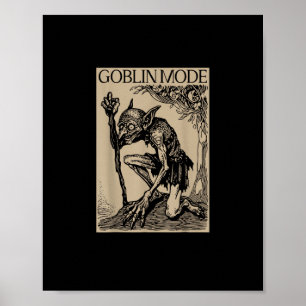 Goblin-Modus Goblincore Fairycore Mittelalter-Grun Poster