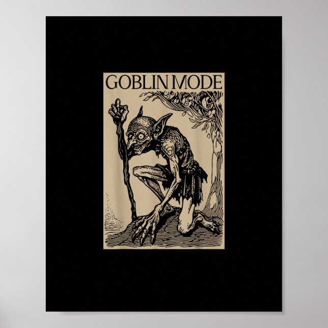 Goblin-Modus Goblincore Fairycore Mittelalter-Grun Poster (Vorne)