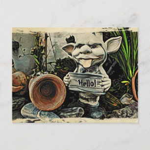 Goblin Placard "Hello" Postcard Postkarte