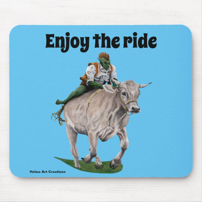 Goblin Rider Ox Racer Fantasy Art Mouse Pad Mousepad (Vorne)