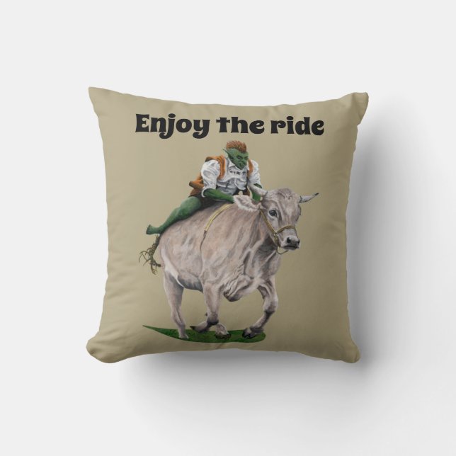 Goblin Rider Ox Racer Fantasy Art Throw Kissen (Vorderseite)