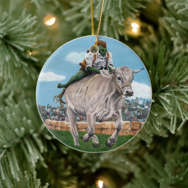 Goblin Rider Ox Racing Fantasy Keramik Ornament (Baum)