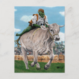 Goblin Rider Ox Racing Fantasy Kunst, Dichtung und Postkarte