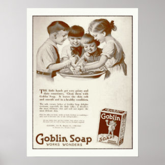 Goblin-Seifen-Werbung in Vintage-Zeitschrift Retro Poster