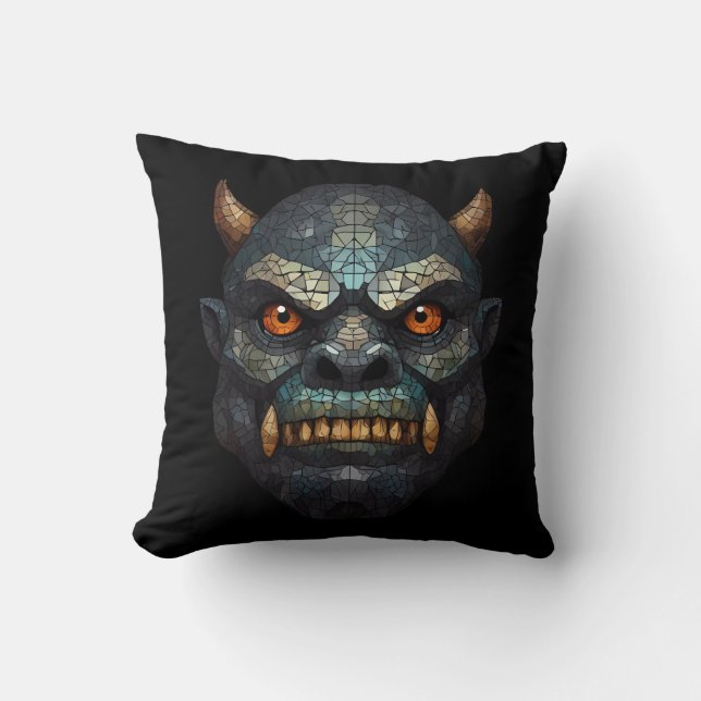 Goblin und Orc Portrait Kissen (Vorderseite)