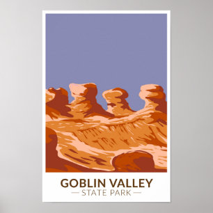 Goblin Valley Staat Park Utah Vintag Poster