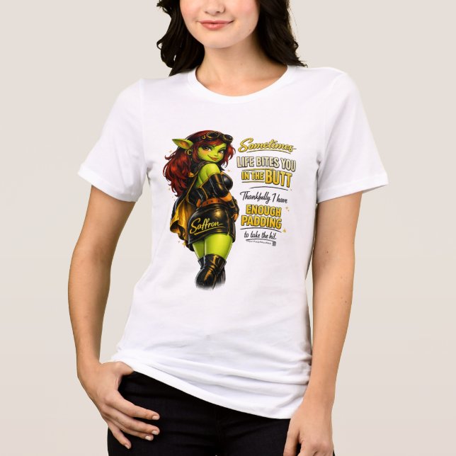 Goblinantics™ — Saffron™: Life Bites Tri-Blend Shirt (Vorderseite)
