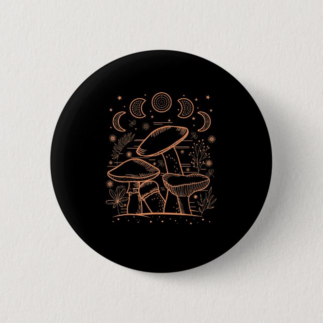 Goblincore Aesthetic Mushroom Fungi Academia Button (Vorderseite)