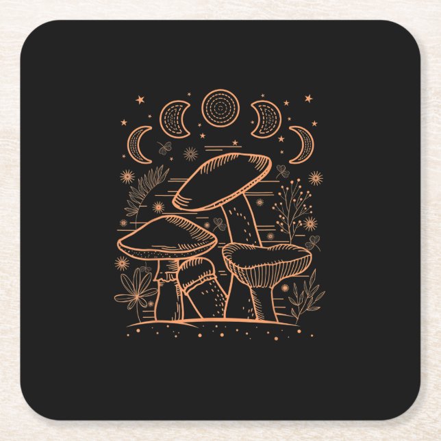 Goblincore Aesthetic Mushroom Fungi Academia Rechteckiger Pappuntersetzer (Vorderseite)