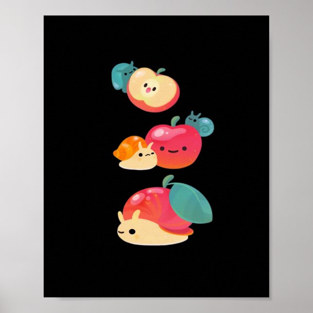 Goblincore Apfelschnecke Poster (Vorne)