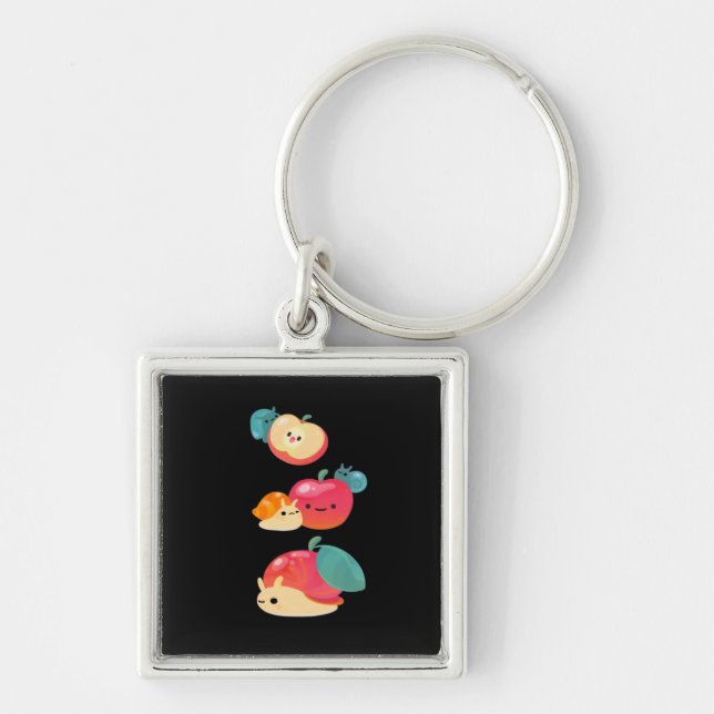 Goblincore Apfelschnecke Schlüsselanhänger (Vorne)