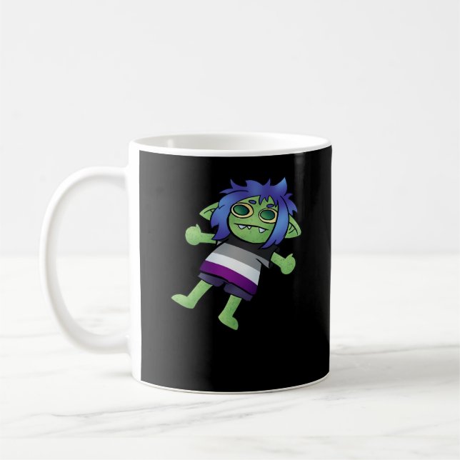 Goblincore Asexual Pride Goblin Classic Kaffeetasse (Links)