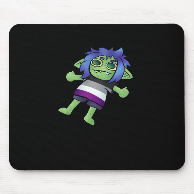 Goblincore Asexual Pride Goblin Classic Mousepad (Vorne)
