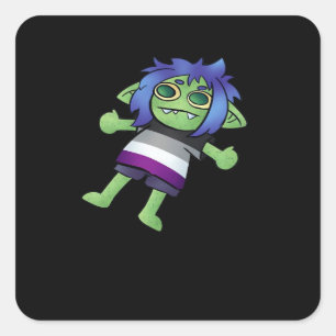 Goblincore Asexuelle Stolz Goblin Klassiker Quadratischer Aufkleber