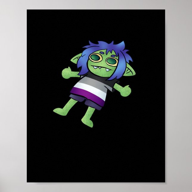 Goblincore Asexueller Stolz Goblin Klassiker Poster (Vorne)