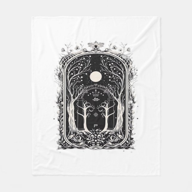 Goblincore Fantasy-Tor zum Klassiker Fleecedecke (Vorderseite)