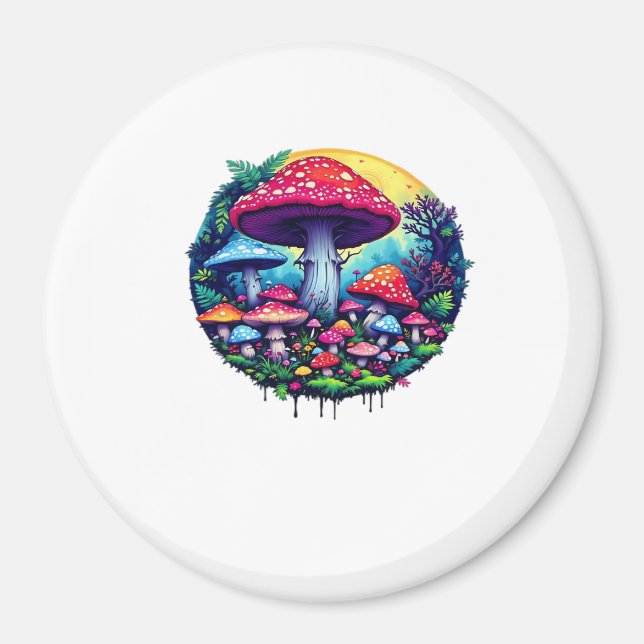 Goblincore Farbige Pilze Klassisch Magnet (Vorne)