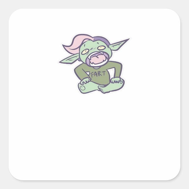 Goblincore Fart Goblin Klassiker Quadratischer Aufkleber (Vorderseite)