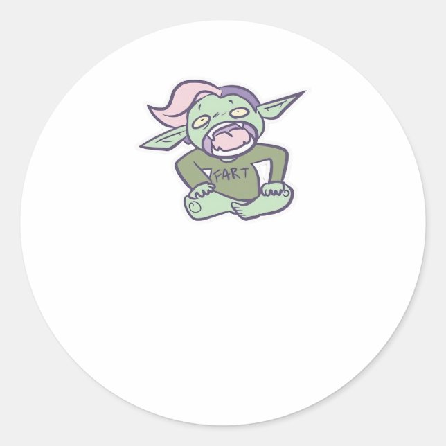 Goblincore Fart Goblin Klassiker Runder Aufkleber (Vorderseite)