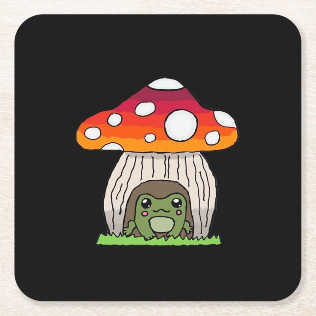 Goblincore Frog Classic Retro Appeal Rechteckiger Pappuntersetzer (Vorderseite)