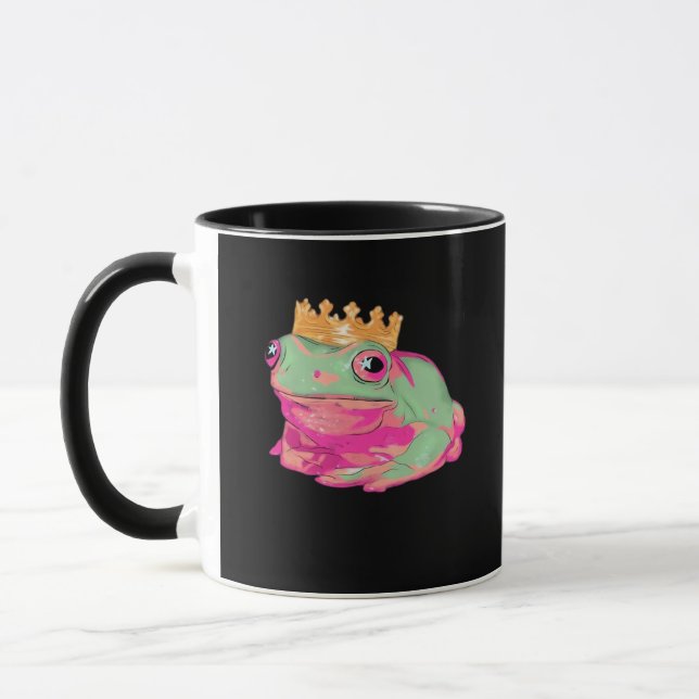 Goblincore-Frosch klassische Retro-Ausstrahlung Tasse (Links)