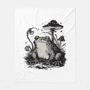 Goblincore-Frosch-Minimal-Klassiker-Design Fleecedecke