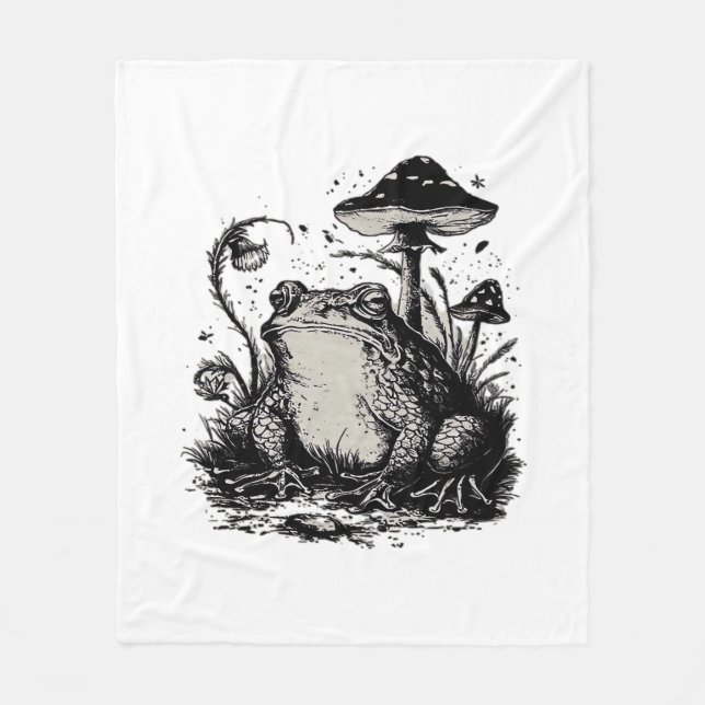 Goblincore-Frosch-Minimal-Klassiker-Design Fleecedecke (Vorderseite)