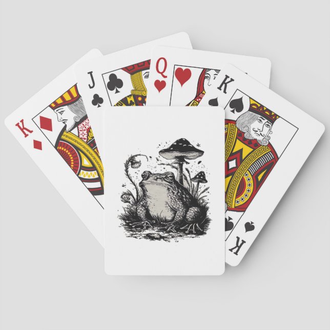 Goblincore-Frosch-Minimal-Klassiker-Design Spielkarten (Rückseite)