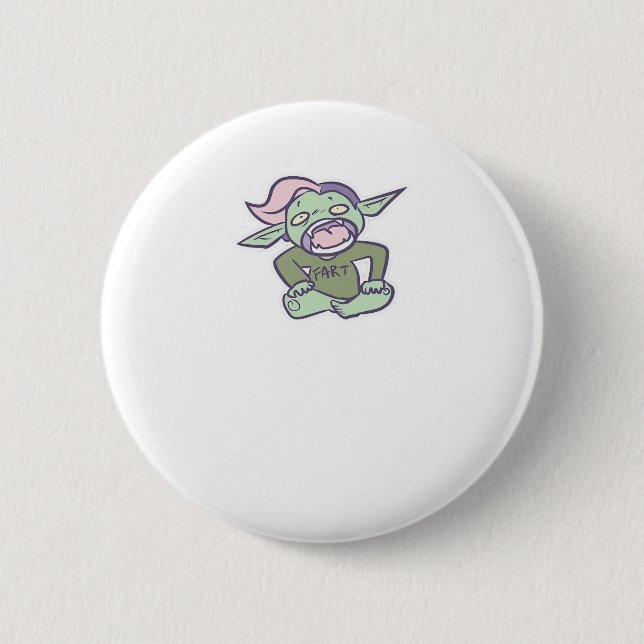 Goblincore-Furzgoblin-Klassiker Button (Vorderseite)