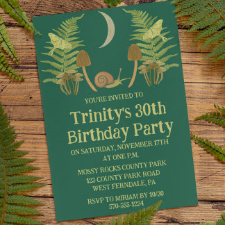 Goblincore Schnecke und Pilze nach Maß Einladung