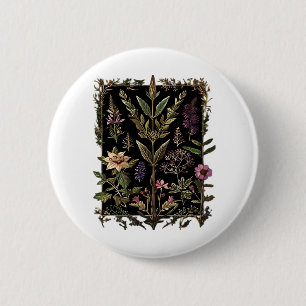 Goblincore-Victorian-Hexen-Kräuter Klassiker Button