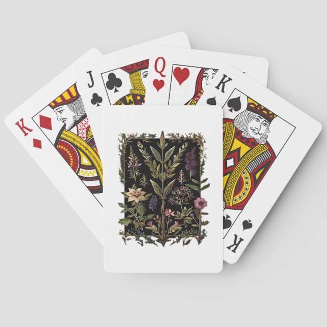Goblincore Victorian Hexen Kräuter Klassiker Spielkarten (Rückseite)