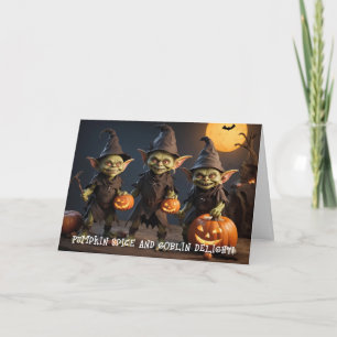Goblins Halloween-Party mit GlowPumpkins Karte