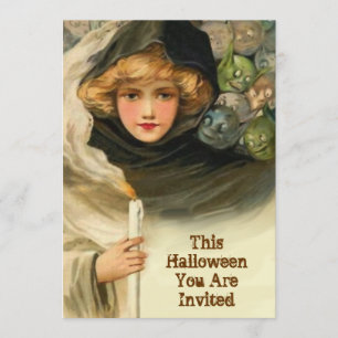 Goblins Peeking Vintages Halloween-Party Einladung