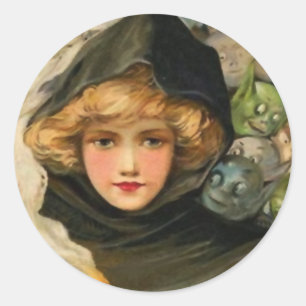 Goblins pinkeln Vintage Halloween Art Stickers