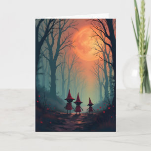 Goblins und ein fiery Moon Halloween Karte