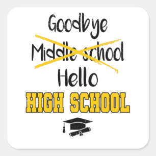 Gobye Middle School Abschluss High School Quadratischer Aufkleber
