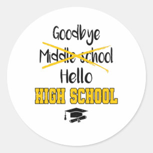 Gobye Middle School Abschluss High School Runder Aufkleber