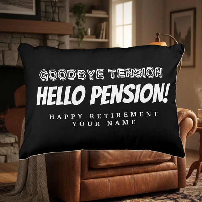 Gobye Spannung Hallo Rente lustige Pension Dekokissen (retirement accent pillow)