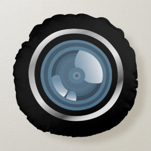 Gocha! Camera Lens Round Pillow Rundes Kissen