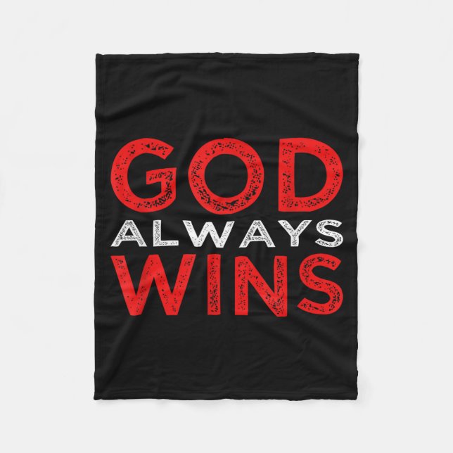 God Always Wins Religious  Fleecedecke (Vorderseite)