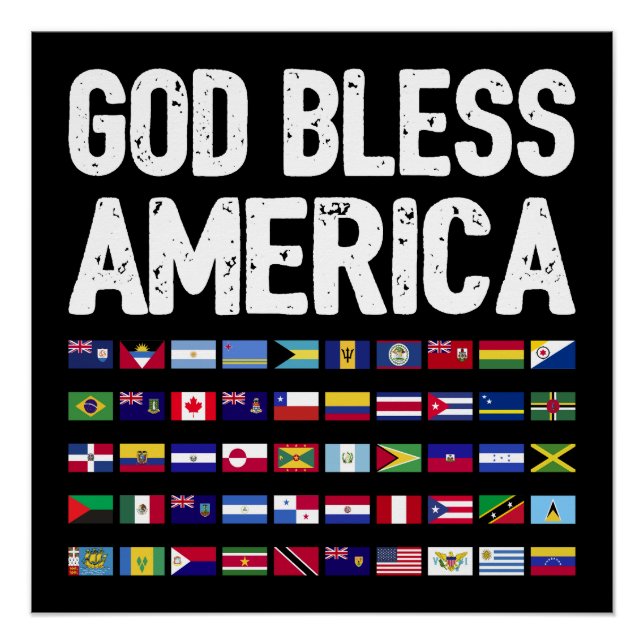 God Bless America All Countries Latino Pride I Poster (Vorderseite)