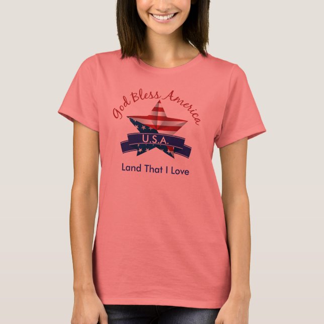 God Bless America Ladys T - Shirt (Vorderseite)