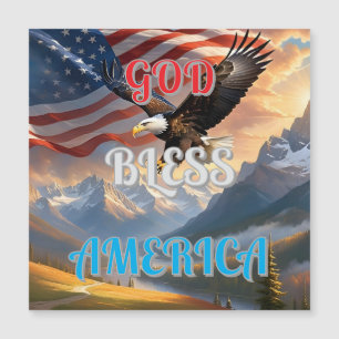 GOD BLESS AMERICA MAGNETKARTE