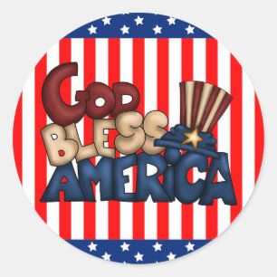 God Bless America mot art sticker