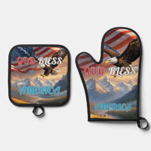 GOD BLESS AMERICA OFENHANDSCHUH & Topflappen-Set