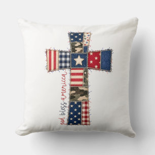 God Bless America Patchwork Kreuz Kissen