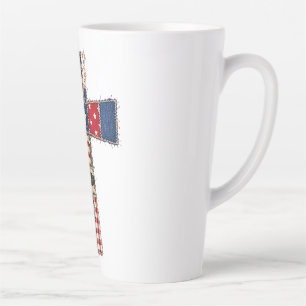 God Bless America Patchwork Kreuz Milchtasse