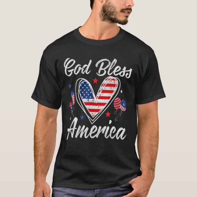God bless America Patriotic Independence Day 4th O T-Shirt (Vorderseite)