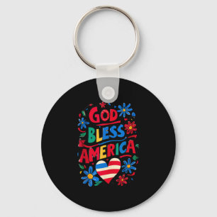 "God Bless America Patriotic Usa Flag" Christlich Schlüsselanhänger